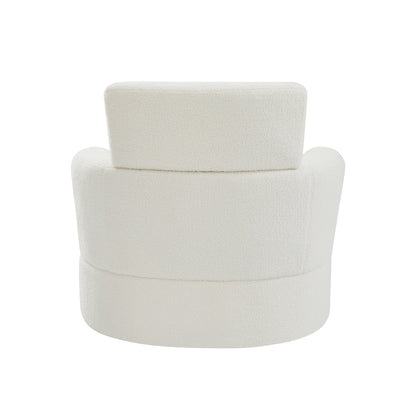 Fauteuil d'appoint pivotant à 360° rembourré Roomfitters avec appui-tête réglable pour salon
