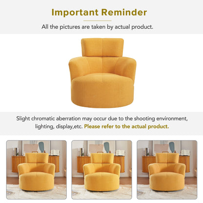 Fauteuil d'appoint pivotant à 360° rembourré Roomfitters avec appui-tête réglable pour salon