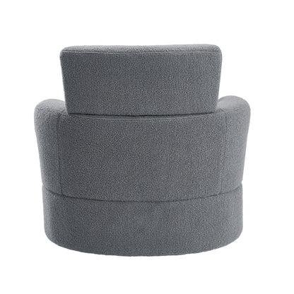 Fauteuil d'appoint pivotant à 360° rembourré Roomfitters avec appui-tête réglable pour salon