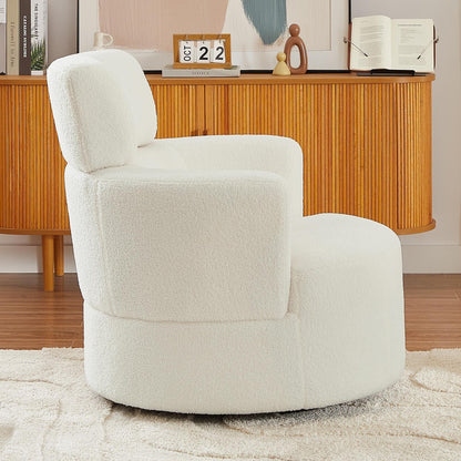 Fauteuil d'appoint pivotant à 360° rembourré Roomfitters avec appui-tête réglable pour salon