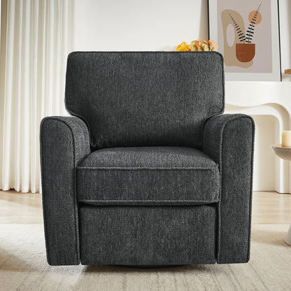 Fauteuil d'appoint pivotant à 360° rembourré Roomfitters avec poches latérales pour salon, chambre, bureau, hôtel
