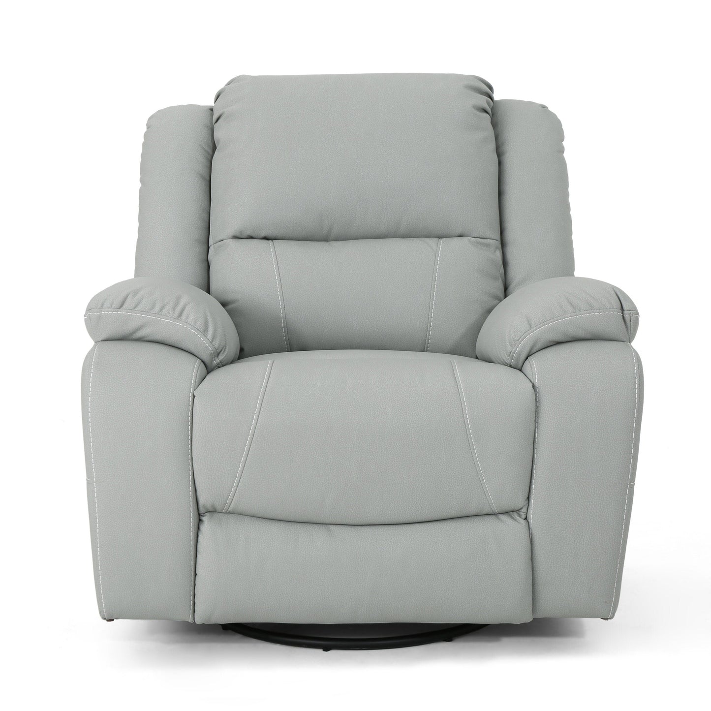 Fauteuil inclinable standard pivotant manuel en similicuir de 39 pouces de large, fauteuil de salon confortable pour le salon