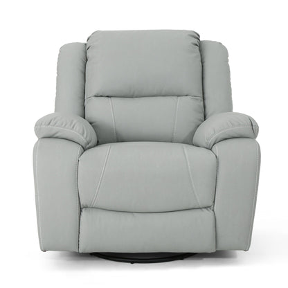 Fauteuil inclinable standard pivotant manuel en similicuir de 39 pouces de large, fauteuil de salon confortable pour le salon