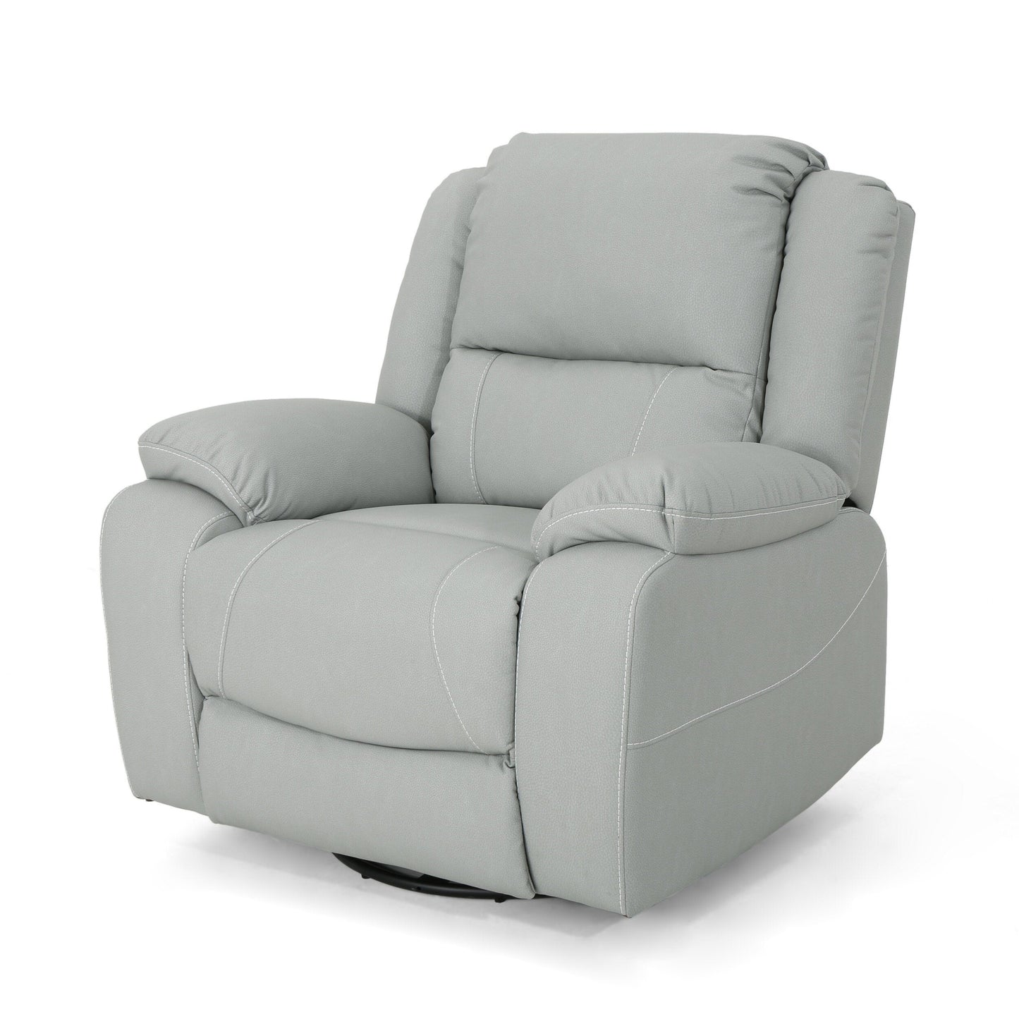 Fauteuil inclinable standard pivotant manuel en similicuir de 39 pouces de large, fauteuil de salon confortable pour le salon