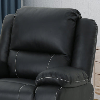 Fauteuil inclinable standard pivotant manuel en similicuir de 39 pouces de large, fauteuil de salon confortable pour le salon