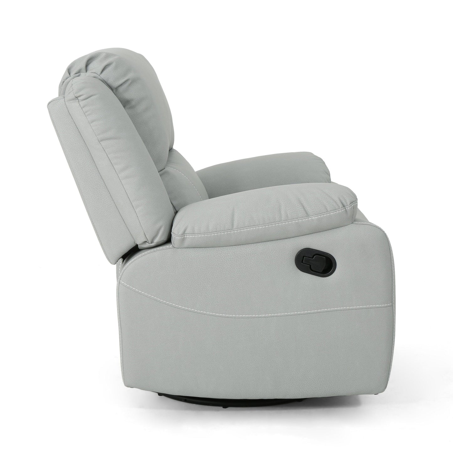 Fauteuil inclinable standard pivotant manuel en similicuir de 39 pouces de large, fauteuil de salon confortable pour le salon