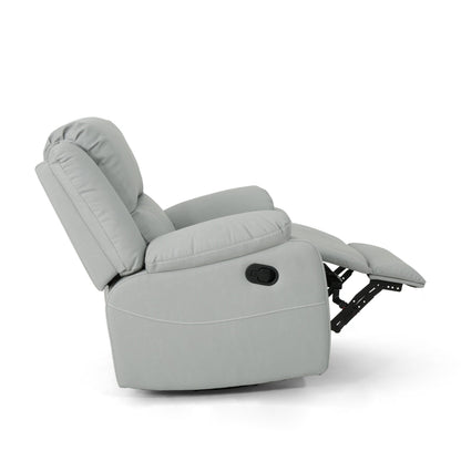 Fauteuil inclinable standard pivotant manuel en similicuir de 39 pouces de large, fauteuil de salon confortable pour le salon