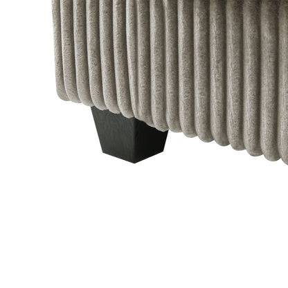 Canapé 4 places moderne en velours côtelé Roomfitters avec ports USB, accoudoirs de rangement dissimulés et porte-gobelets rabattables pour le salon