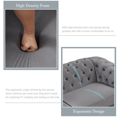 Canapé d'appoint rembourré en velours Roomfitters 41,5 avec coussin épais amovible, canapé simple moderne