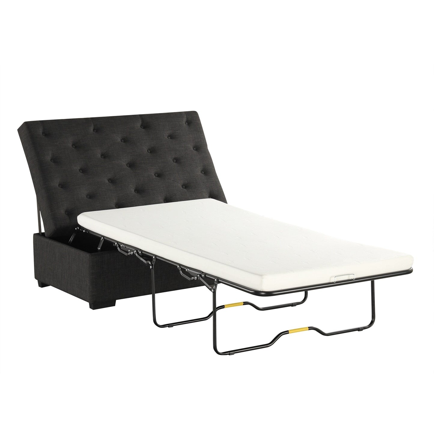 Canapé-lit ottoman pliable Roomfitters 49.6 avec matelas en mousse à mémoire de forme et design capitonné
