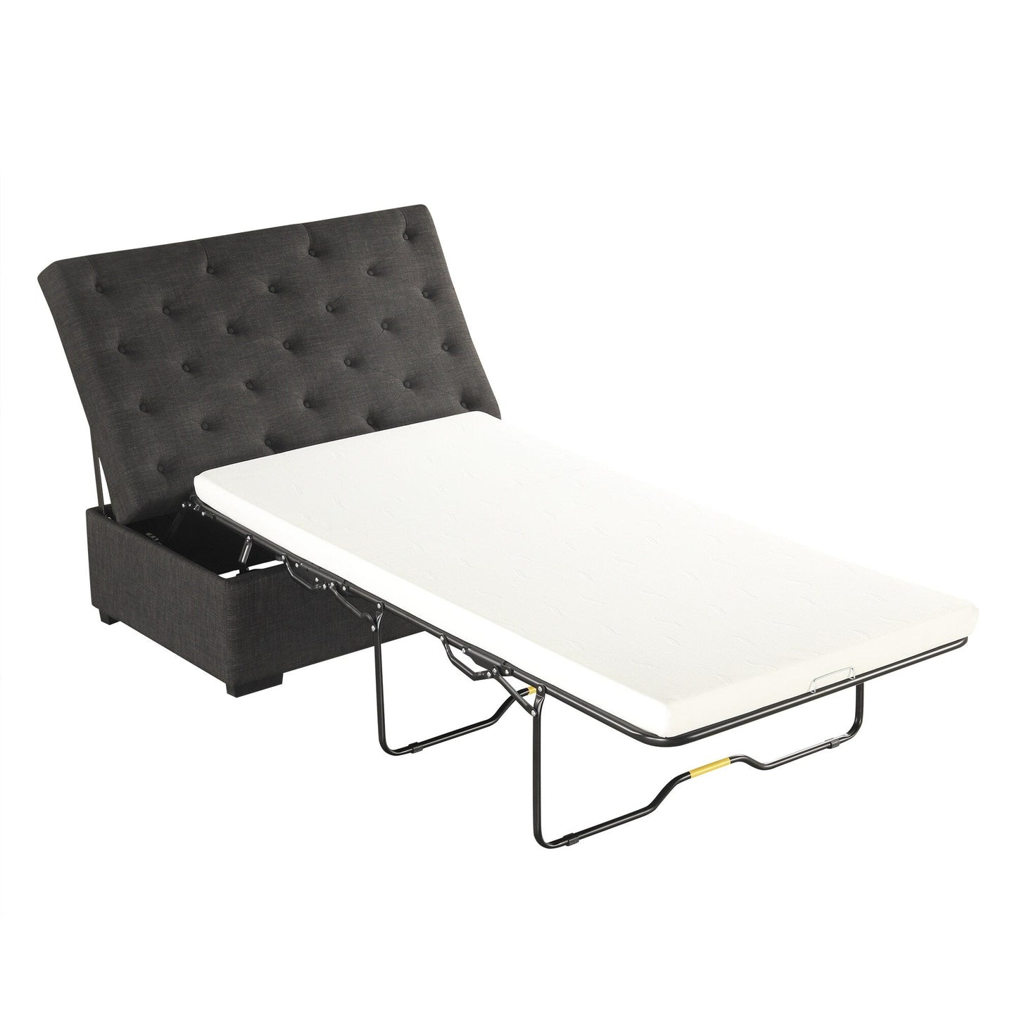 Canapé-lit ottoman pliable Roomfitters 49.6 avec matelas en mousse à mémoire de forme et design capitonné