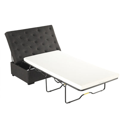Canapé-lit ottoman pliable Roomfitters 49.6 avec matelas en mousse à mémoire de forme et design capitonné