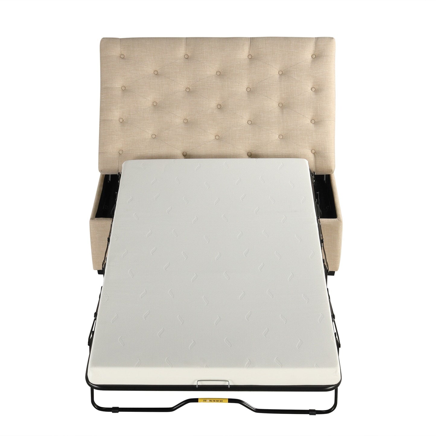 Canapé-lit ottoman pliable Roomfitters 49.6 avec matelas en mousse à mémoire de forme et design capitonné