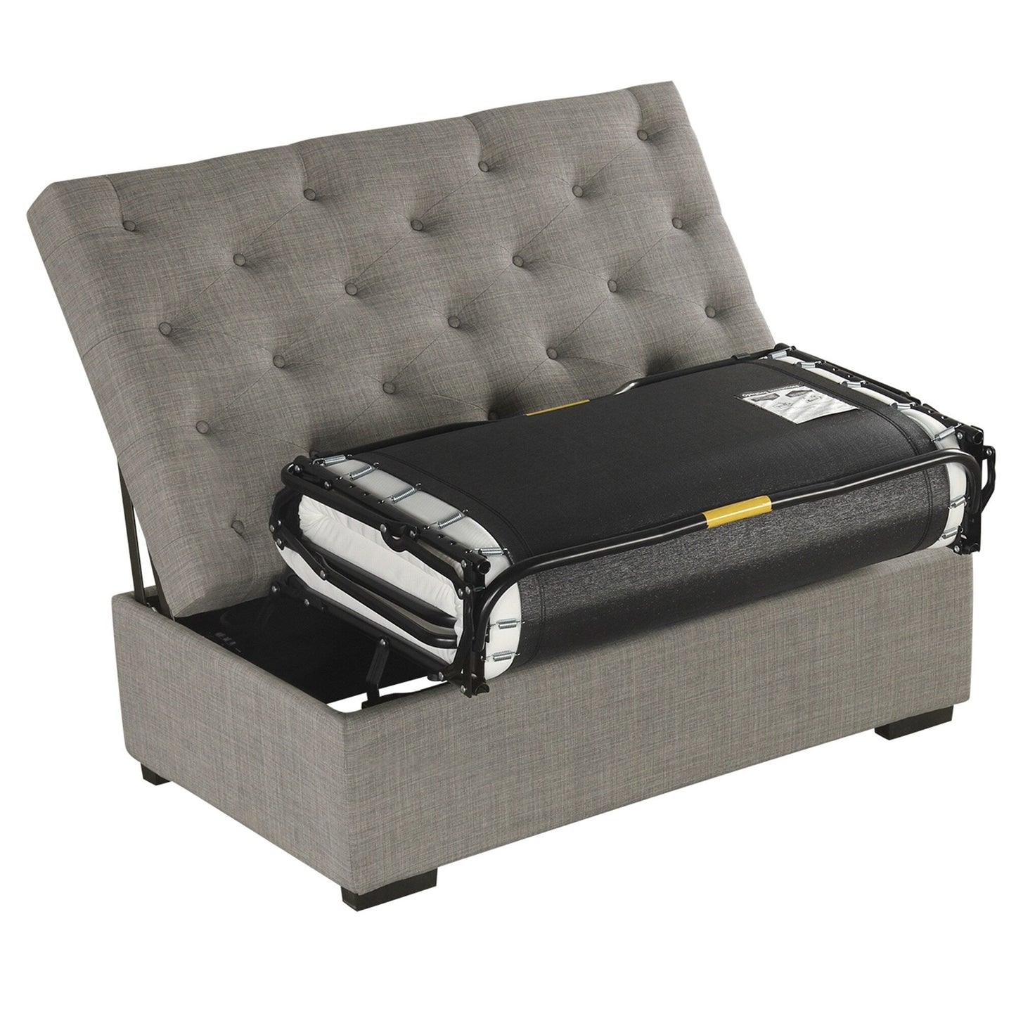 Canapé-lit ottoman pliable Roomfitters 49.6 avec matelas en mousse à mémoire de forme et design capitonné