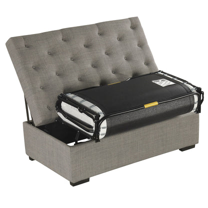 Canapé-lit ottoman pliable Roomfitters 49.6 avec matelas en mousse à mémoire de forme et design capitonné