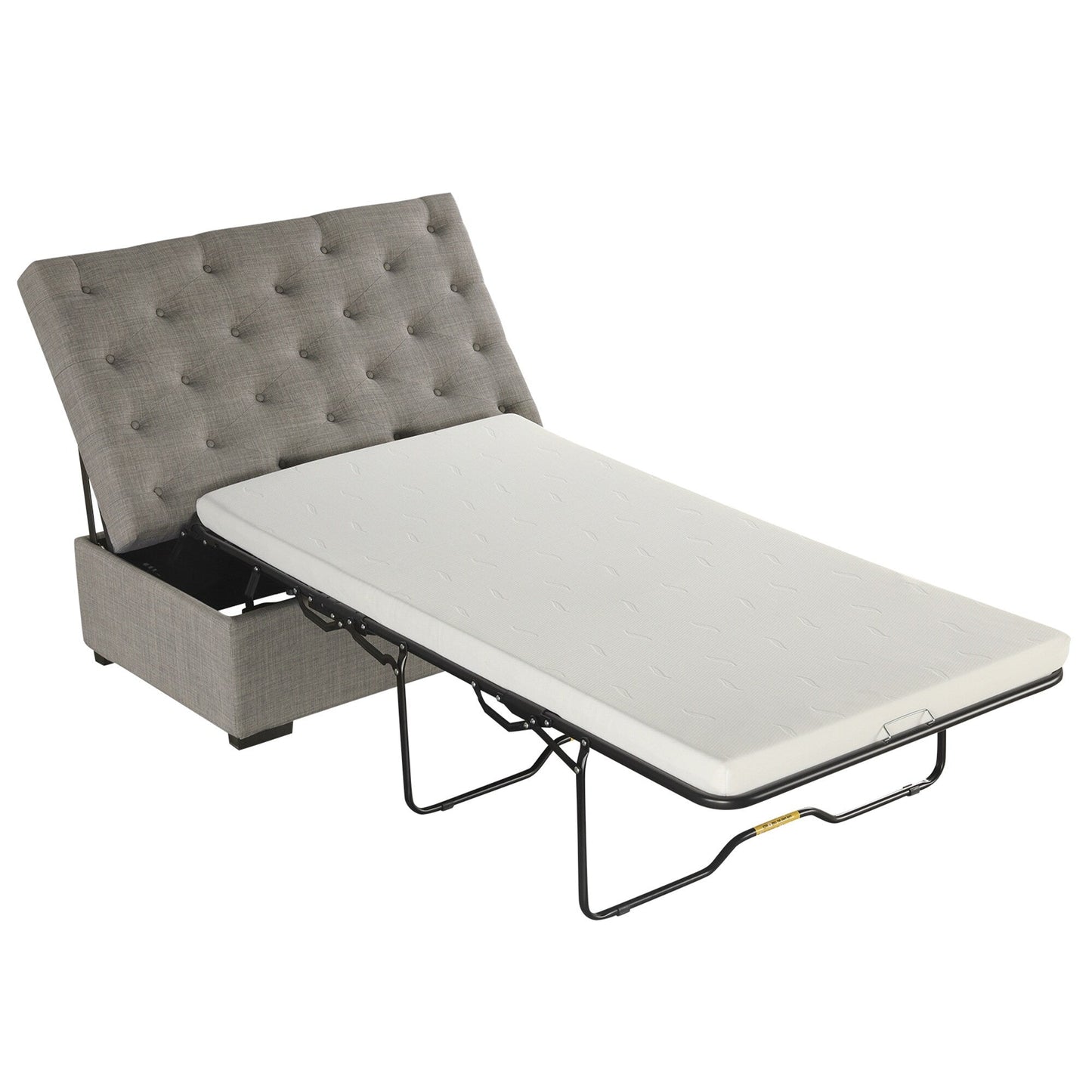 Canapé-lit ottoman pliable Roomfitters 49.6 avec matelas en mousse à mémoire de forme et design capitonné