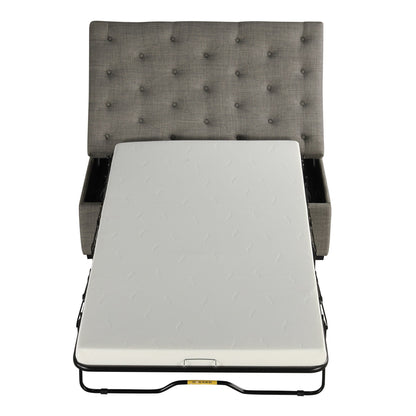 Canapé-lit ottoman pliable Roomfitters 49.6 avec matelas en mousse à mémoire de forme et design capitonné