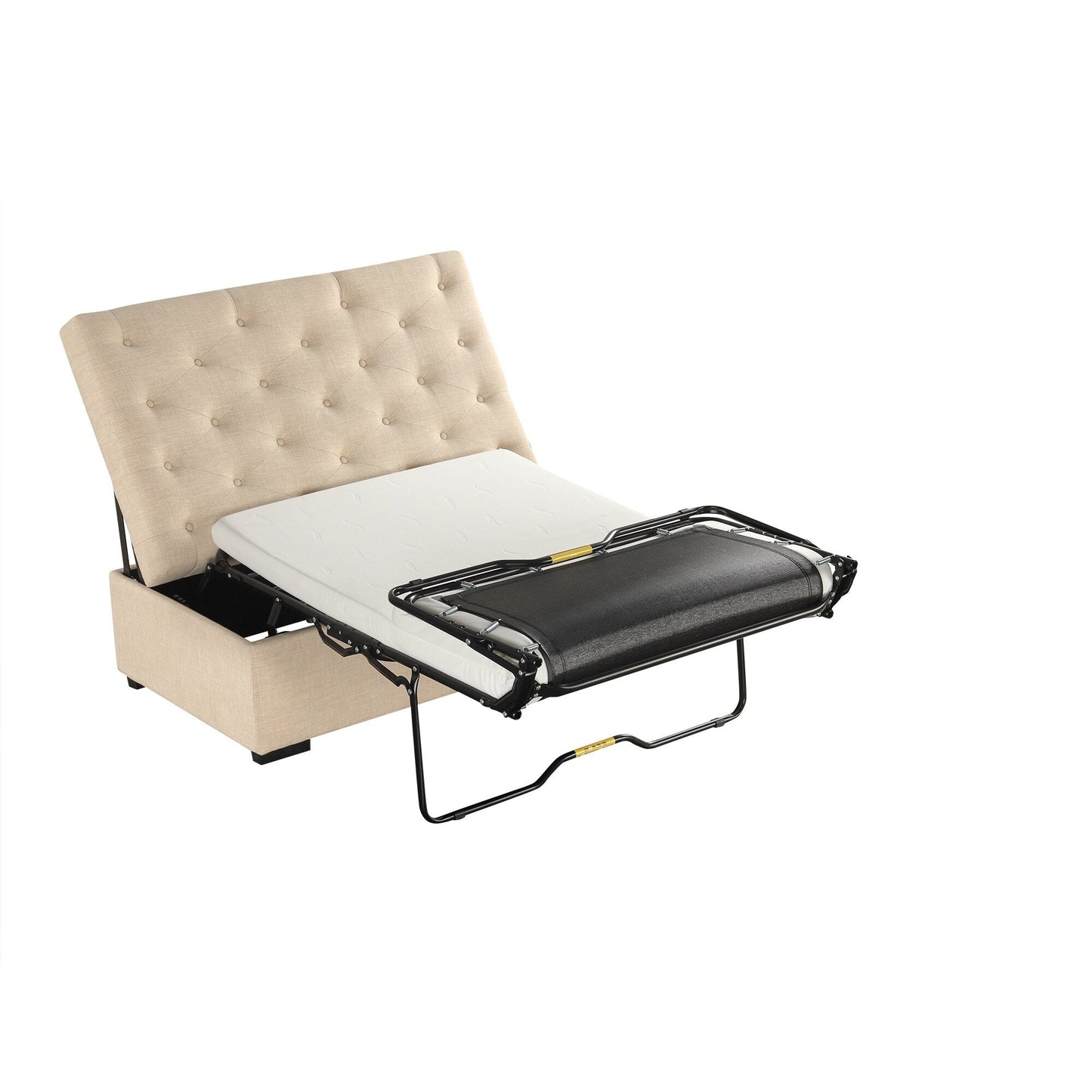 Canapé-lit ottoman pliable Roomfitters 49.6 avec matelas en mousse à mémoire de forme et design capitonné