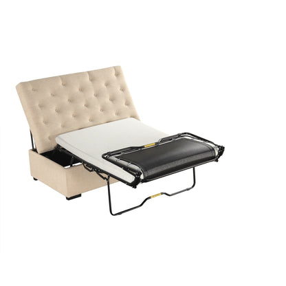 Canapé-lit ottoman pliable Roomfitters 49.6 avec matelas en mousse à mémoire de forme et design capitonné