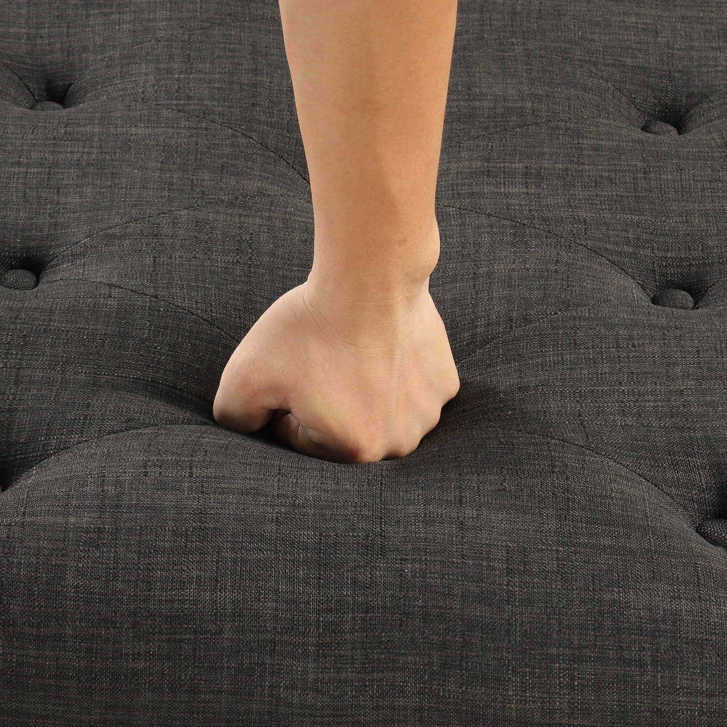 Canapé-lit ottoman pliable Roomfitters 49.6 avec matelas en mousse à mémoire de forme et design capitonné