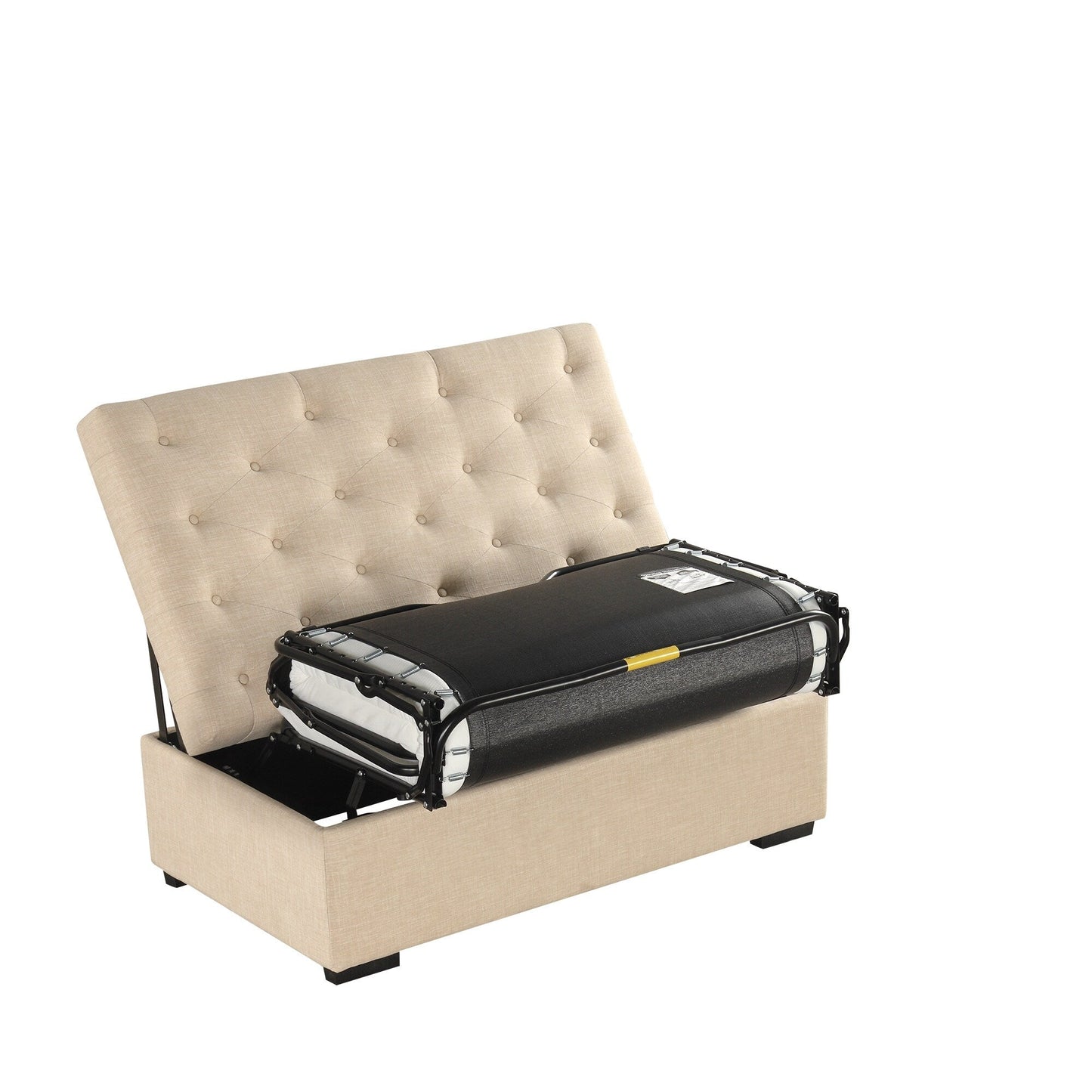 Canapé-lit ottoman pliable Roomfitters 49.6 avec matelas en mousse à mémoire de forme et design capitonné