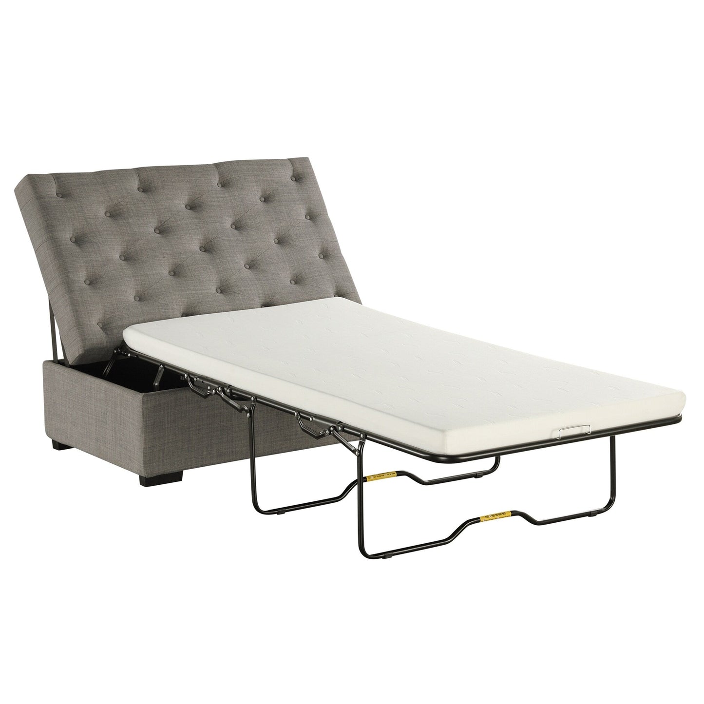 Canapé-lit ottoman pliable Roomfitters 49.6 avec matelas en mousse à mémoire de forme et design capitonné