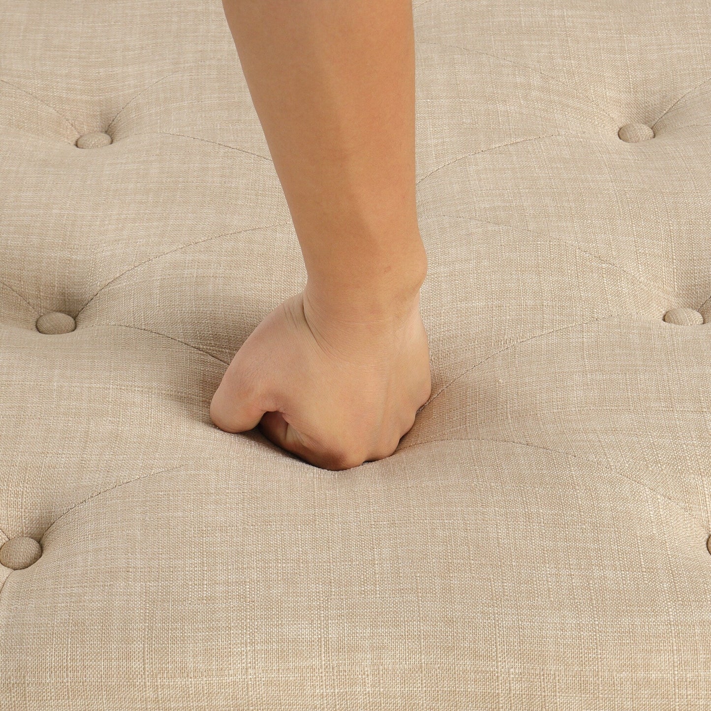 Canapé-lit ottoman pliable Roomfitters 49.6 avec matelas en mousse à mémoire de forme et design capitonné