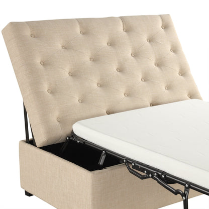 Canapé-lit ottoman pliable Roomfitters 49.6 avec matelas en mousse à mémoire de forme et design capitonné