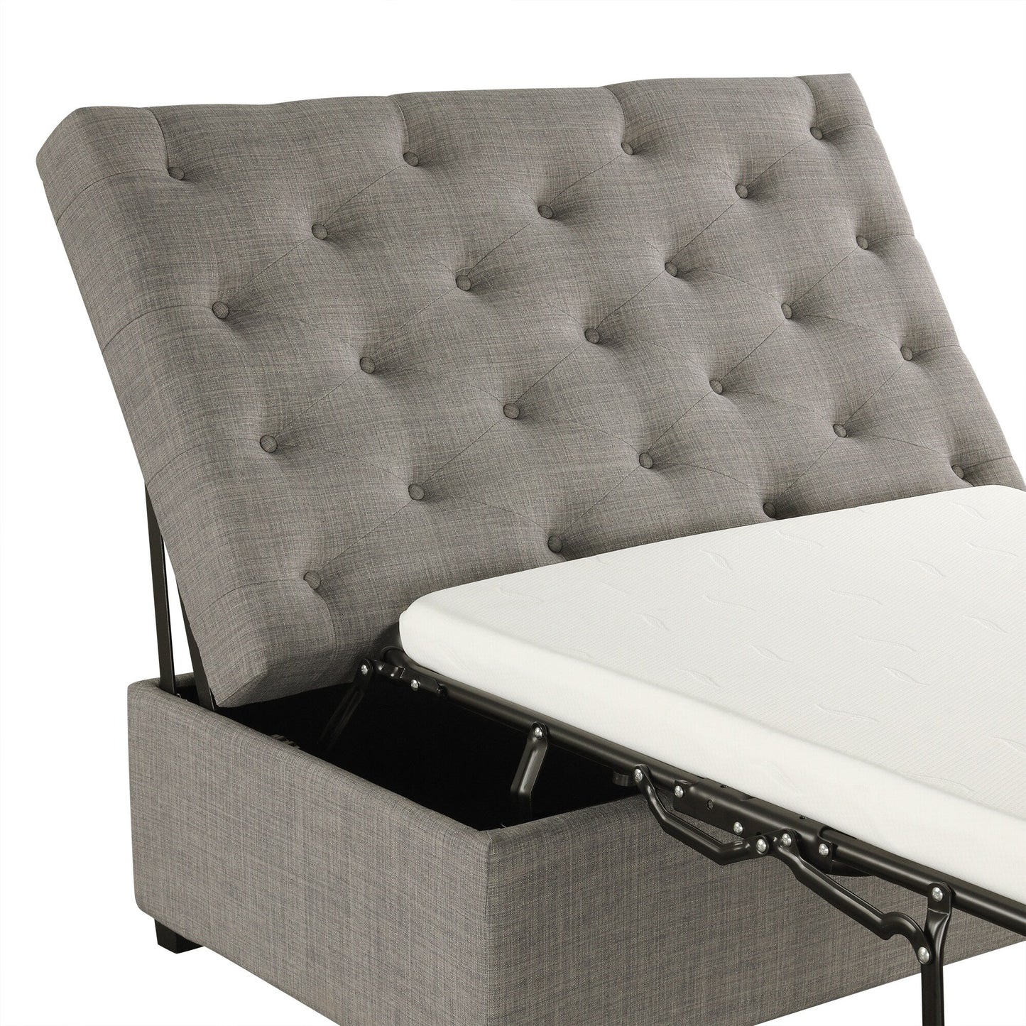 Canapé-lit ottoman pliable Roomfitters 49.6 avec matelas en mousse à mémoire de forme et design capitonné