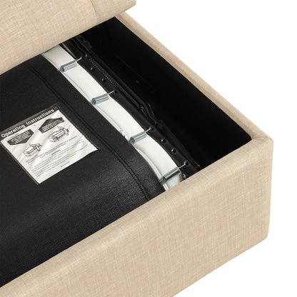 Canapé-lit ottoman pliable Roomfitters 49.6 avec matelas en mousse à mémoire de forme et design capitonné