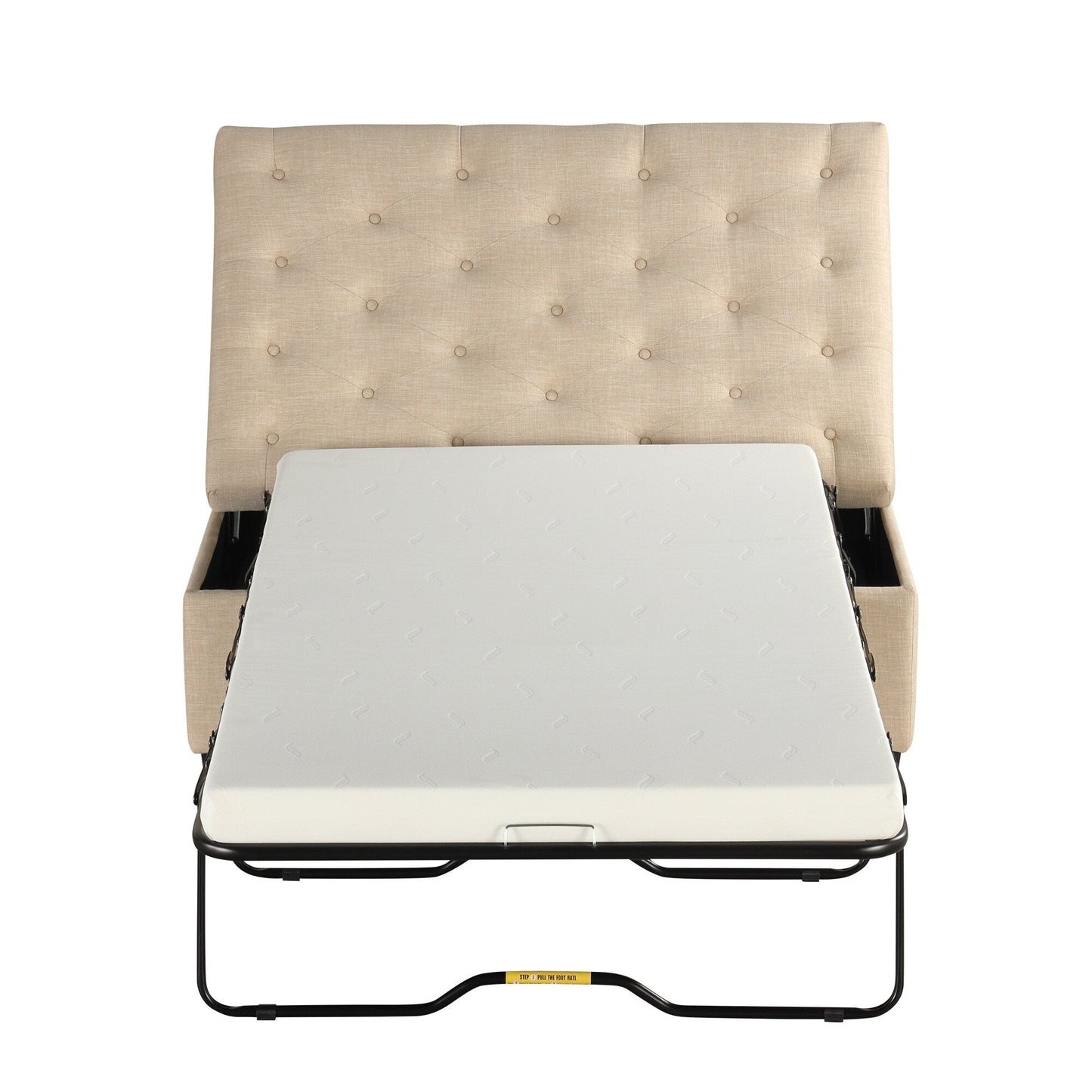 Canapé-lit ottoman pliable Roomfitters 49.6 avec matelas en mousse à mémoire de forme et design capitonné