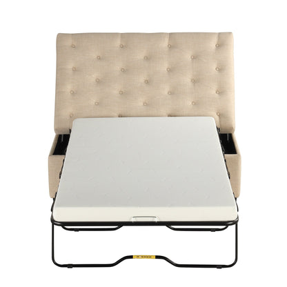 Canapé-lit ottoman pliable Roomfitters 49.6 avec matelas en mousse à mémoire de forme et design capitonné