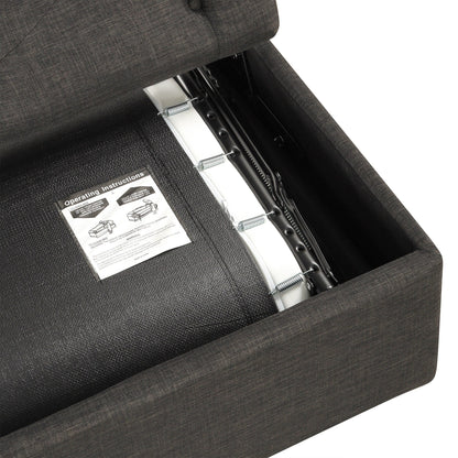 Canapé-lit ottoman pliable Roomfitters 49.6 avec matelas en mousse à mémoire de forme et design capitonné