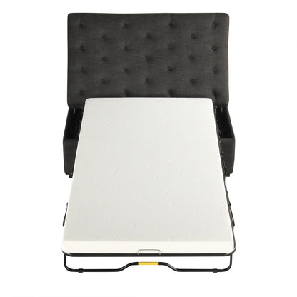 Canapé-lit ottoman pliable Roomfitters 49.6 avec matelas en mousse à mémoire de forme et design capitonné