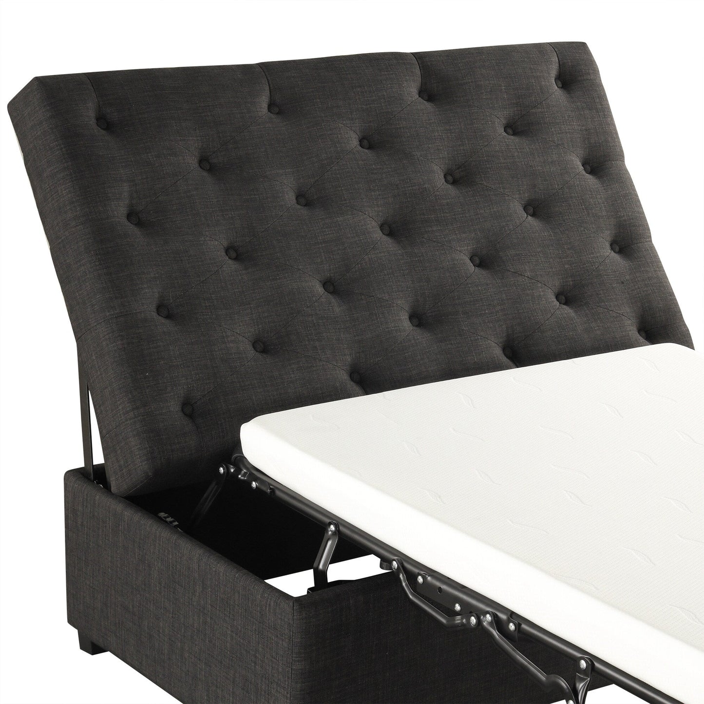 Canapé-lit ottoman pliable Roomfitters 49.6 avec matelas en mousse à mémoire de forme et design capitonné