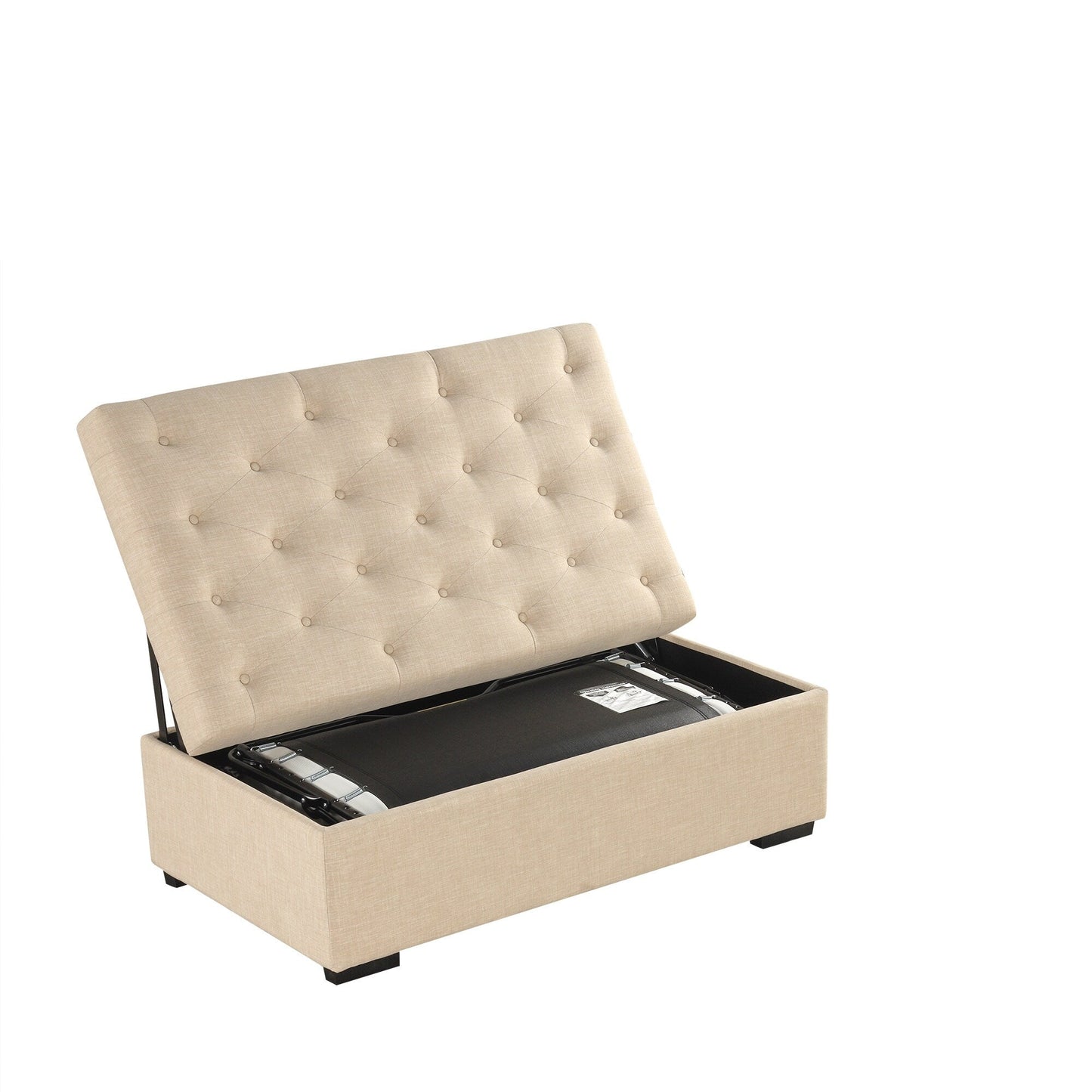 Canapé-lit ottoman pliable Roomfitters 49.6 avec matelas en mousse à mémoire de forme et design capitonné
