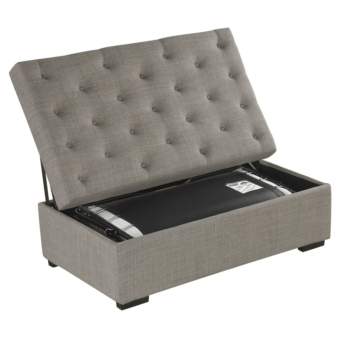 Canapé-lit ottoman pliable Roomfitters 49.6 avec matelas en mousse à mémoire de forme et design capitonné