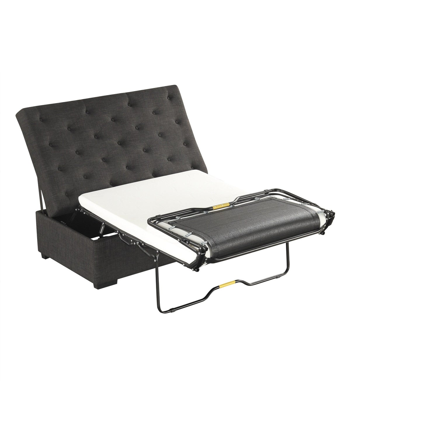 Canapé-lit ottoman pliable Roomfitters 49.6 avec matelas en mousse à mémoire de forme et design capitonné