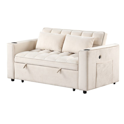 Canapé-lit multifonction Roomfitters 58 4-1 avec porte-gobelet et port USB pour salon ou appartement