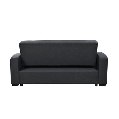 Canapé convertible 3 en 1 Roomfitters de 75 pouces, moderne, avec lit gigogne pratique, dossier inclinable, porte-gobelets et oreillers.