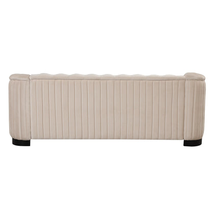 Canapé 3 places Roomfitters 82.4 en velours moderne du milieu du siècle avec pieds en bois d'hévéa et coussin d'assise épais et amovible