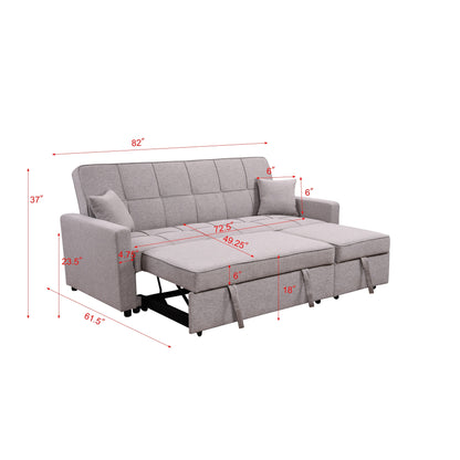 Canapé-lit rembourré surdimensionné Roomfitters 83 avec canapé-lit gigogne et dossier réglable, canapé-lit convertible 3 places