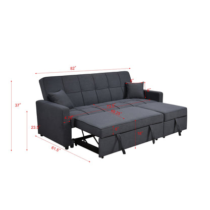 Canapé-lit rembourré surdimensionné Roomfitters 83 avec canapé-lit gigogne et dossier réglable, canapé-lit convertible 3 places