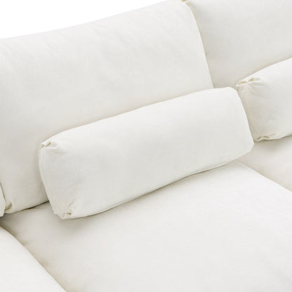 Canapé modulable sectionnel Roomfitters 86,5 en chenille, poches de rangement, canapé 5 places en U avec oreillers et 2 poufs