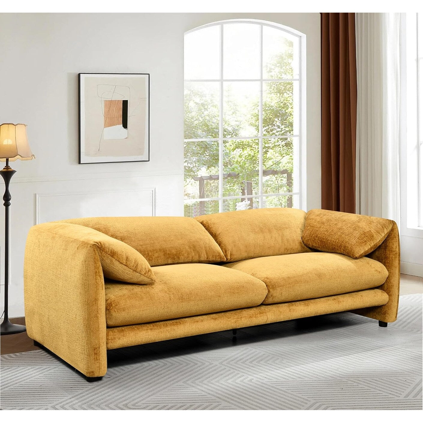 Canapé 3 places Roomfitters 87 avec accoudoir large et confortable, dossier en éponge haute densité et ses coussins moelleux et moelleux