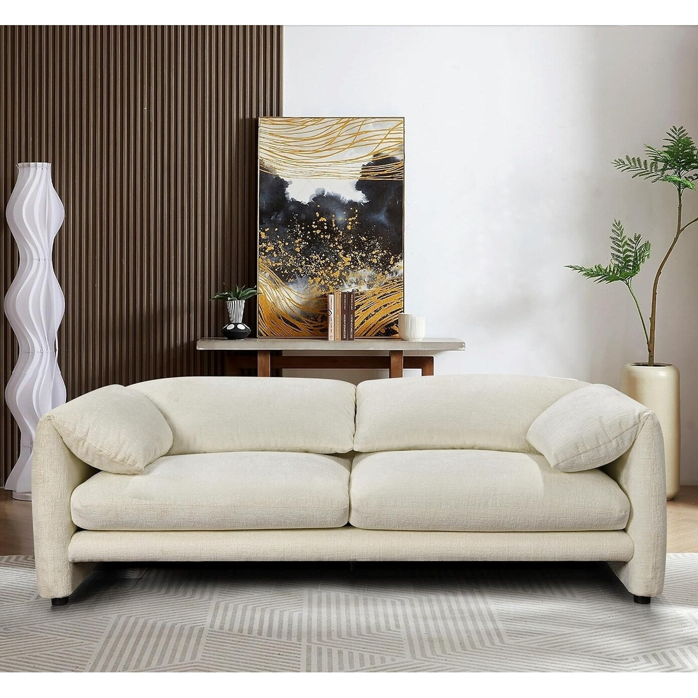 Canapé 3 places Roomfitters 87 avec accoudoir large et confortable, dossier en éponge haute densité et ses coussins moelleux et moelleux