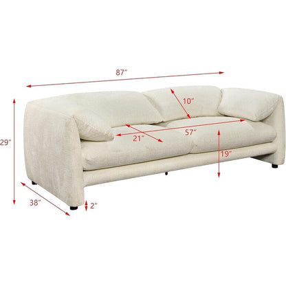 Canapé 3 places Roomfitters 87 avec accoudoir large et confortable, dossier en éponge haute densité et ses coussins moelleux et moelleux