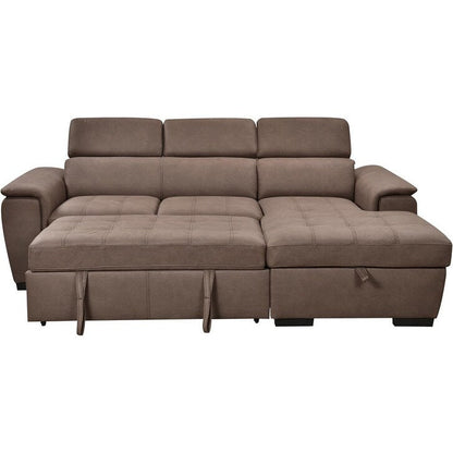 Canapé sectionnel convertible Roomfitters 97 avec méridienne de rangement, appui-têtes réglables, canapé-lit contemporain en L