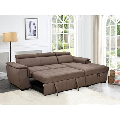 Canapé sectionnel convertible Roomfitters 97 avec méridienne de rangement, appui-têtes réglables, canapé-lit contemporain en L