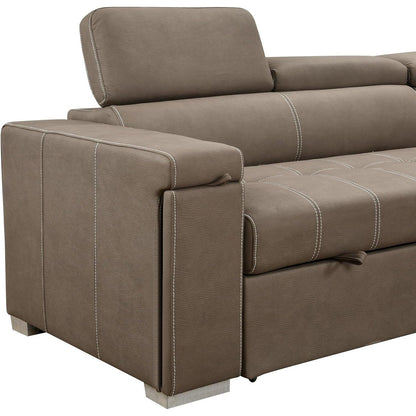 Canapé-lit convertible 2 en 1 moderne Roomfitters 99.5 avec lit gigogne et chaise longue, appui-tête réglable